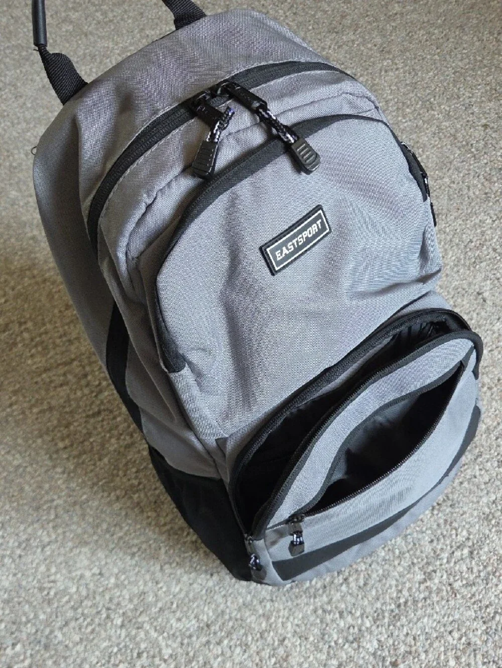 NWOT Eastsport Gray Backpack with Multiple Pockets